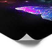 夜白熱［赤熱］光を放つの蝶3匹 ポスター (角)