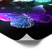 夜白熱［赤熱］光を放つの蝶3匹 ポスター (角)