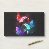 夜白熱［赤熱］光を放つの蝶3匹 ポストイット (デスク)