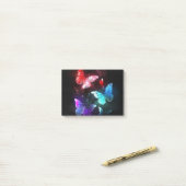 夜白熱［赤熱］光を放つの蝶3匹 ポストイット (デスク上)