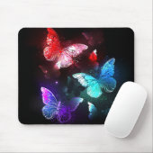 夜白熱［赤熱］光を放つの蝶3匹 マウスパッド (マウス)
