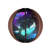 夜白熱［赤熱］光を放つの蝶3匹 ミニバスケットボール (縦)