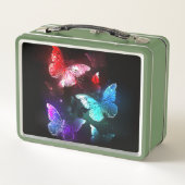 夜白熱［赤熱］光を放つの蝶3匹 メタルランチボックス (裏面)