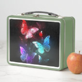 夜白熱［赤熱］光を放つの蝶3匹 メタルランチボックス (インサイチュ)