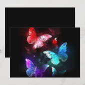 夜白熱［赤熱］光を放つの蝶3匹 メニュー (正面/裏面)