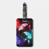 夜白熱［赤熱］光を放つの蝶3匹 ラゲッジタグ (裏面縦)