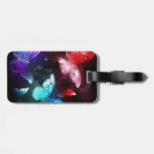 夜白熱［赤熱］光を放つの蝶3匹 ラゲッジタグ (裏面横)