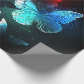 夜白熱［赤熱］光を放つの蝶3匹 ラッピングペーパー (角)