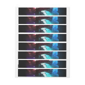 夜白熱［赤熱］光を放つの蝶3匹 ラップアラウンド宛名ラベル (シート)