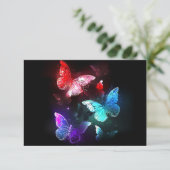 夜白熱［赤熱］光を放つの蝶3匹 出欠カード (スタンド正面)