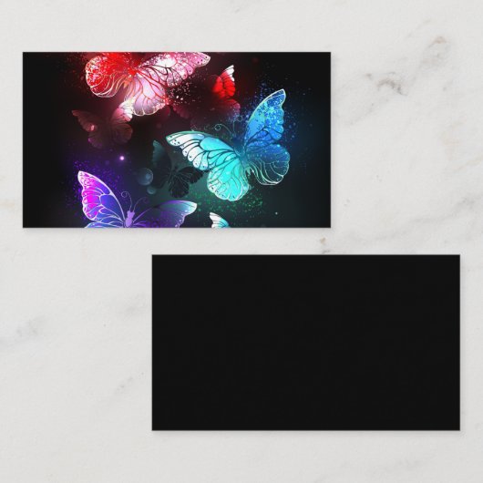 夜白熱［赤熱］光を放つの蝶3匹 割引カード (正面/裏面)