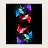 夜白熱［赤熱］光を放つの蝶3匹 名刺 (外部フラット)