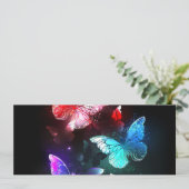 夜白熱［赤熱］光を放つの蝶3匹 招待状 (スタンド正面)