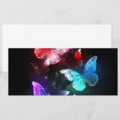 夜白熱［赤熱］光を放つの蝶3匹 招待状 (正面/裏面)
