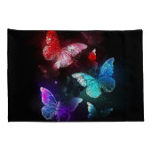 夜白熱［赤熱］光を放つの蝶3匹 枕カバー (裏面-右)