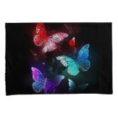 夜白熱［赤熱］光を放つの蝶3匹 枕カバー (正面右)