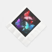 夜白熱［赤熱］光を放つの蝶3匹 縁ありランチョンナプキン (角)