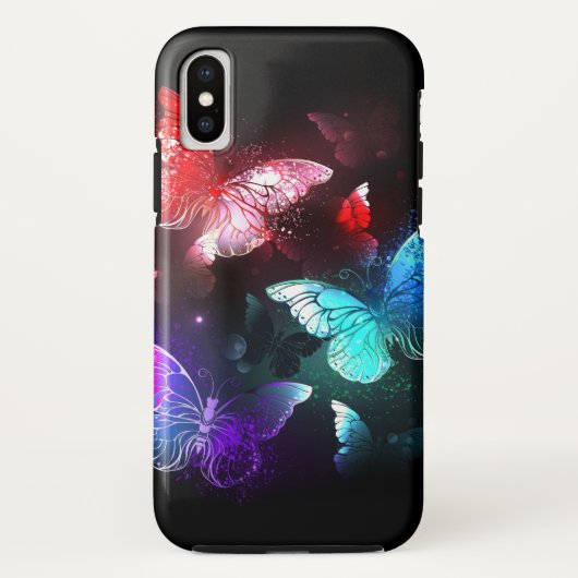 夜白熱［赤熱］光を放つの蝶3匹 Case-Mate iPhoneケース (裏面)