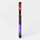 夜白熱［赤熱］光を放つの蝶3匹 iPhoneケース (右側)