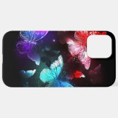 夜白熱［赤熱］光を放つの蝶3匹 iPhoneケース (裏面横)