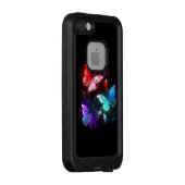 夜白熱［赤熱］光を放つの蝶3匹 LifeProof iPhoneケース (裏面/右)