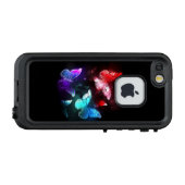 夜白熱［赤熱］光を放つの蝶3匹 LifeProof iPhoneケース (裏面横)