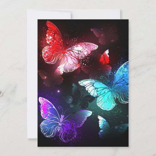 夜白熱［赤熱］光を放つ背三蝶 招待状 (正面)