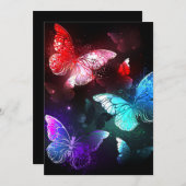 夜白熱［赤熱］光を放つ背三蝶 招待状 (正面/裏面)