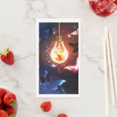 夜白熱［赤熱］光を放つ蝶の電球 (インサイチュ)