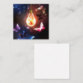 夜白熱［赤熱］光を放つ蝶の電球 スクエア名刺 (正面/裏面)