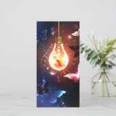 夜白熱［赤熱］光を放つ蝶の電球 セーブザデート (スタンド正面)