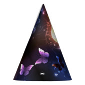 夜白熱［赤熱］光を放つ蝶の電球 パーティーハット (左)