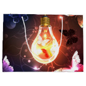 夜白熱［赤熱］光を放つ蝶の電球 ラージペーパーバッグ (裏面)