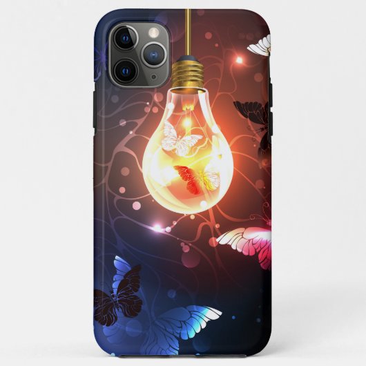 夜白熱［赤熱］光を放つ蝶の電球 Case-Mate iPhoneケース (裏面)