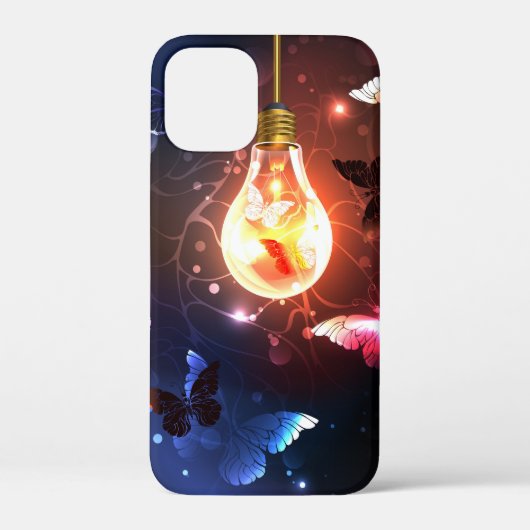 夜白熱［赤熱］光を放つ蝶の電球 Case-Mate iPhoneケース (裏面)