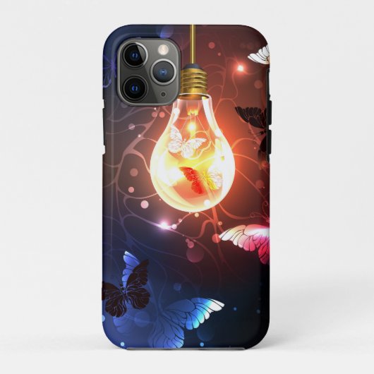 夜白熱［赤熱］光を放つ蝶の電球 Case-Mate iPhoneケース (裏面)