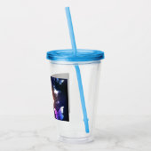 夜白熱［赤熱］光を放つ蝶 アクリルタンブラー (左)