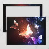 夜白熱［赤熱］光を放つ蝶 エンクロージャーカード (正面/裏面)
