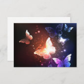 夜白熱［赤熱］光を放つ蝶 エンクロージャーカード (正面/裏面)