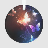 夜白熱［赤熱］光を放つ蝶 オーナメント (裏面)