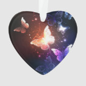 夜白熱［赤熱］光を放つ蝶 オーナメント (裏面)