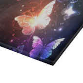 夜白熱［赤熱］光を放つ蝶 カッティングボード (角)