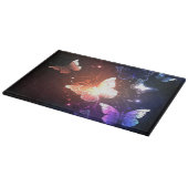 夜白熱［赤熱］光を放つ蝶 カッティングボード (角)