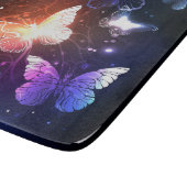 夜白熱［赤熱］光を放つ蝶 カッティングボード (角)