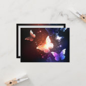 夜白熱［赤熱］光を放つ蝶 カード (正面/裏面インサイチュ)