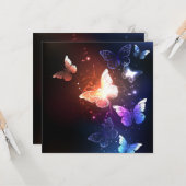 夜白熱［赤熱］光を放つ蝶 カード (正面/裏面インサイチュ)