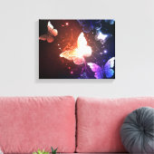 夜白熱［赤熱］光を放つ蝶 キャンバスプリント (インサイチュ (リビング))