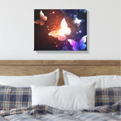 夜白熱［赤熱］光を放つ蝶 キャンバスプリント (インサイチュ (寝室))