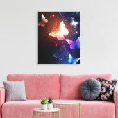 夜白熱［赤熱］光を放つ蝶 キャンバスプリント (インサイチュ (リビング))