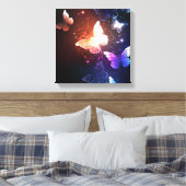 夜白熱［赤熱］光を放つ蝶 キャンバスプリント (インサイチュ (寝室))